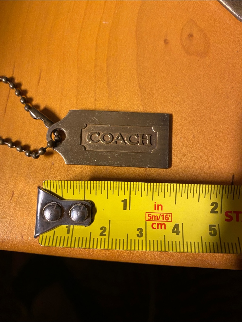 ! Coach Bronze color Metal Hangtag Charm Keychain Bag Accessory - Picture 3 of 4